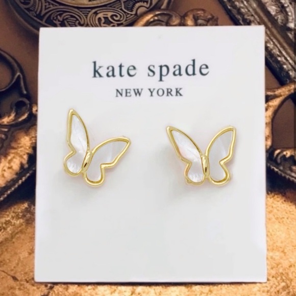 KATE SPADE • In A Flutter Mother Of Pearl Butterfly Earrings - Picture 3 of 3